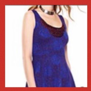 FREE PEOPLE JEWEL NECK SUNDRESS WITH NETTING MED